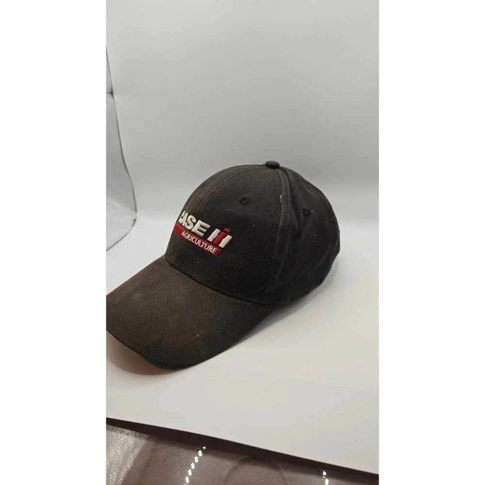 Case IH Agriculture Trucker Hat Black Gray Flame Logo Adjustable Farm Cap